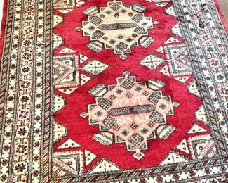 Hand-Knotted Pakistani Kazak Style Wool Area Rug