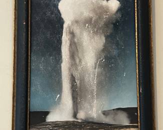 Vintage Haynes Photo Yellowstone National Park Old Faithful Geyser