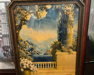 R. Atkinson Fox lithograph print "Land of Dreams" or "Veranda on Lake" Art Deco
