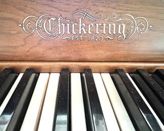Chickering Walnut Upright Piano with Matching Bench
