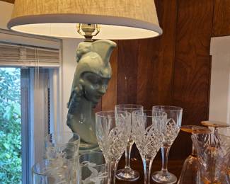 Waterford crystal and vintage MCM Leaping Gazelle Glass