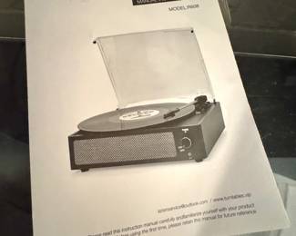 R608 Bluetooth Belt-Drive Record Player with Built-In Speakers & Dust Cover