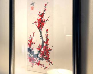 Vintage Chinese Ink and Color painting with red seal and signature