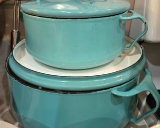 Dansk Mid-Century Turquoise Enamel Cookware