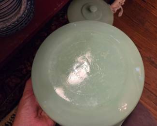 Fire-King Jade-ite Covered Casserole Dish with Lid