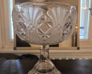 EAPG Pressed Glass Pedestal Compote Centerpiece Bowl