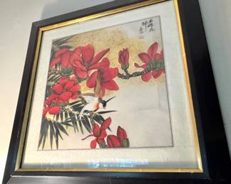 Vintage Chinese Ink and Color painting with 1 red seal and signature