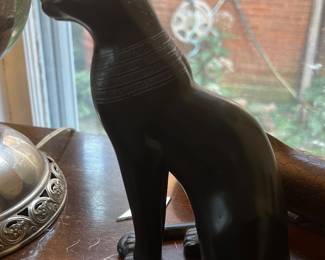 Egyptian Bastet Cat Statue with Scarab Motif