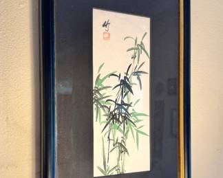 Vintage Chinese Ink and Color painting with red seal and signature