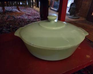 Fire-King Jade-ite Covered Casserole Dish with Lid