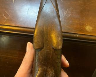 Hand carved wood fish coy