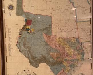 Framed 1845 Republic of Texas Map