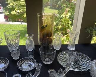 Crystal and Glassware - candleholders, vases