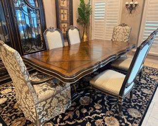 Marge Carson Large Dining table & 8 Chairs
