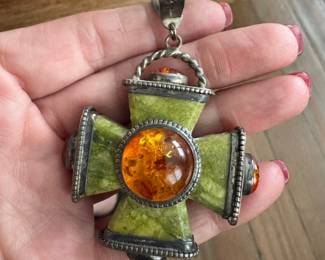 D. Troutman Navajo Sterling Silver Cross