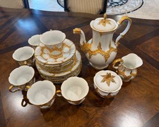 Antique Meissen Gilded B Form Tea set