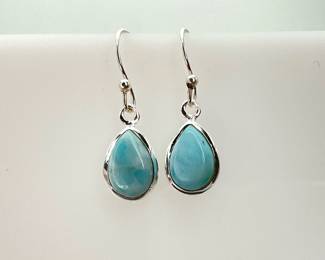 Larimar Silver Earrings