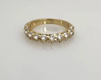 Gold Tone Rhinestone Ring