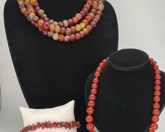 Carnelian Beaded Necklaces