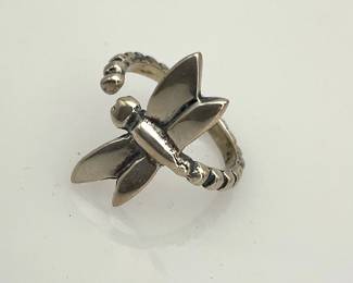 Silver Dragonfly Ring