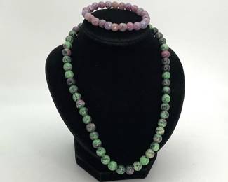 Ruby Zoisite Necklace with Ruby Bracelet