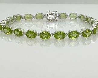 Peridot Silver Tennis Bracelet