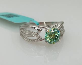 Sterling Silver Moissanite Ring