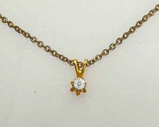 Gold Filled Diamond Chip Necklace