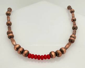 Copper and Coral Necklace