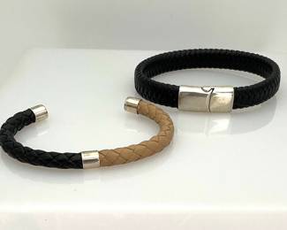 Leather and Silver Bracelets