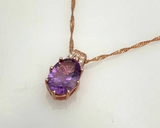 Rose Gold Amethyst Necklace