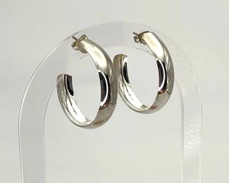 Silver Tone Hoop Earrings