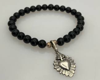 Black Onyx and Silver Bracelet