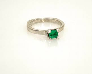 Emerald Sterling Silver Ring