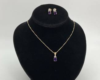 Amethyst Necklace and Earrings