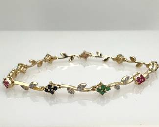 Emerald, Ruby and Sapphire Bracelet