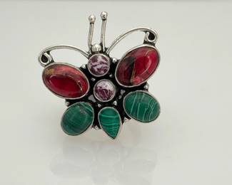 Natural Stone Butterfly Ring