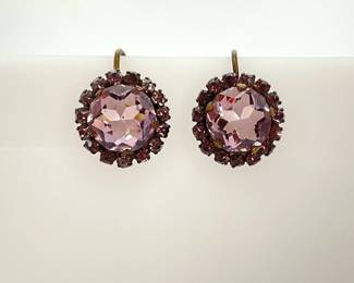 Rhinestone Screw Back Earrings