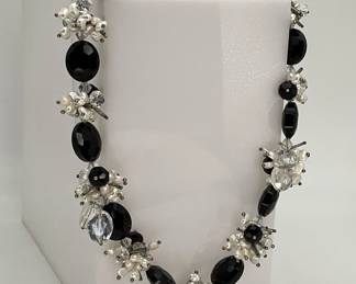 Vintage Crystal and Freshwater Pearl Fashion Necklace