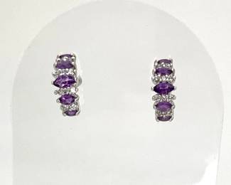 Amethyst Silver Earrings