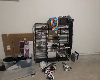 Shoes $10 each shoe cabinet &10 clothes $5 each