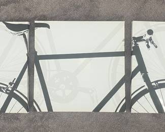 3-canvas bicycle art
