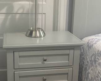 Pair matching gray 3-drawer bedside drawers