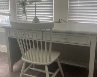 2-drawer gray desk w/desktop outlet & matching chair