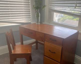 Hand-made child’s 4-drawer desk & matching chair