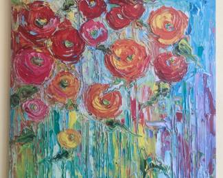 Floral art on canvas