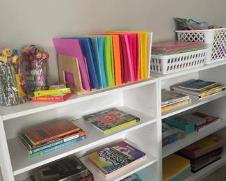 Bookshelves, books, miscellaneous