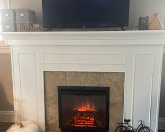 PuraFlame Klaus Electric Fireplace Insert with Fire Crackling Sound Glass Door and Mesh Screen, 750/1500W, Black, 26 Inches Wide, 23 3/16 Inches High, 26 W X 23 3/16 H X 7 51/64 D