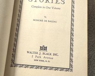 Honoré de Balzac "Droll Stories" Hardcover Book – Walter J. Black Edition