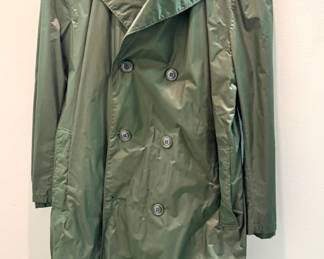 U.S. Military Olive Drab Raincoat with Army Staff Insignia